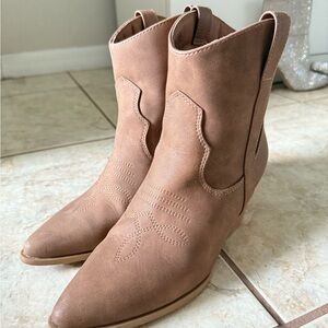 Rachel Zoe Tan Western Ankle Boots